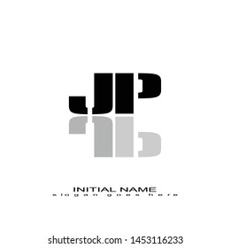 Initial logo black alphabet mirror JP