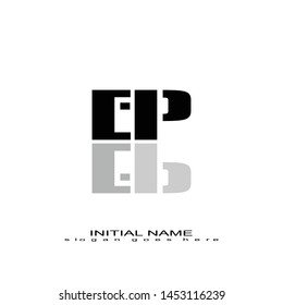 Initial logo black alphabet mirror EP