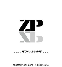 Initial logo black alphabet mirror ZP