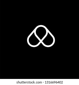 initial logo A with a black background white stripe model. modern. elegant. simple