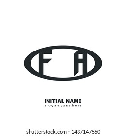 Initial logo black ellipse alphabet FA