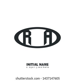 Initial logo black ellipse alphabet RA