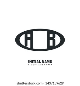 Initial logo black ellipse alphabet AB