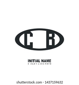 Initial logo black ellipse alphabet CB