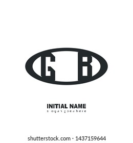 Initial logo black ellipse alphabet GB