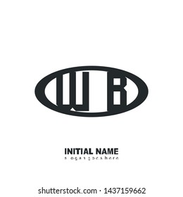 Initial logo black ellipse alphabet WB