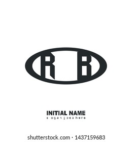 Initial logo black ellipse alphabet RB