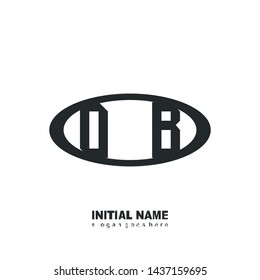 Initial logo black ellipse alphabet OB