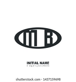 Initial logo black ellipse alphabet MB
