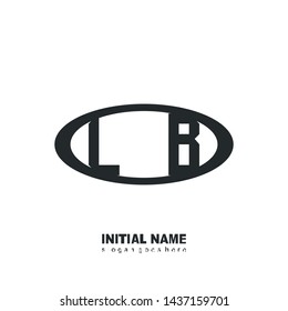 Initial logo black ellipse alphabet LB