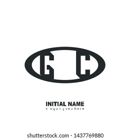 Initial logo black ellipse alphabet GC