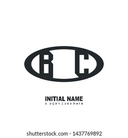 Initial logo black ellipse alphabet BC