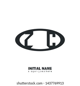 Initial logo black ellipse alphabet ZC