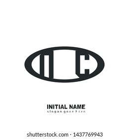 Initial logo black ellipse alphabet NC