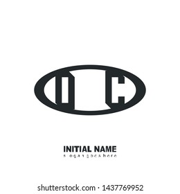 Initial logo black ellipse alphabet OC