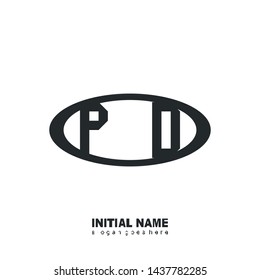 Initial logo black ellipse alphabet  PD