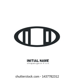 Initial logo black ellipse alphabet  ND