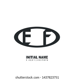Initial logo black ellipse alphabet EF