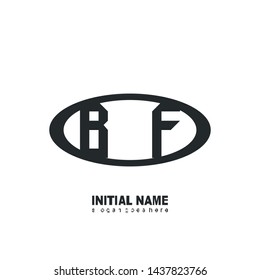 Initial logo black ellipse alphabet BF