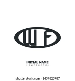 Initial logo black ellipse alphabet WF