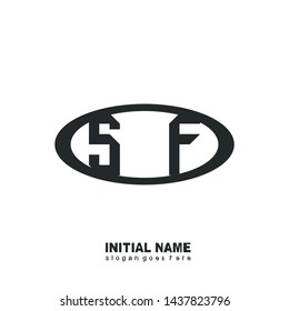 Initial logo black ellipse alphabet SF