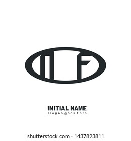 Initial logo black ellipse alphabet NF