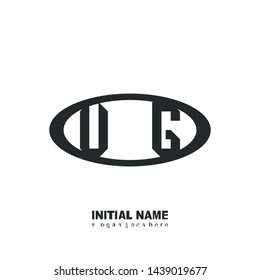 Initial logo black ellipse alphabet VG