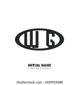 Initial logo black ellipse alphabet WG