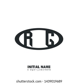 Initial logo black ellipse alphabet RG