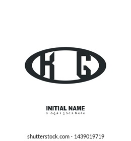 Initial logo black ellipse alphabet KG