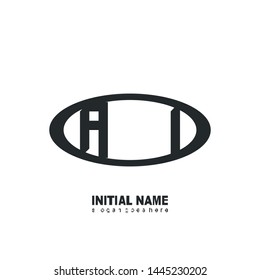 Initial logo black ellipse alphabet  AI
