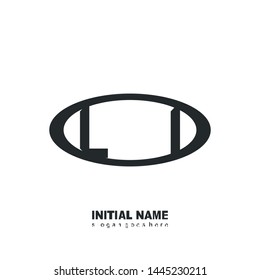 Initial logo black ellipse alphabet LI