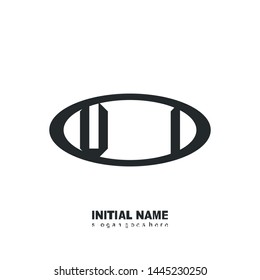 Initial logo black ellipse alphabet VI