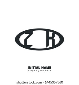 Initial logo black ellipse alphabet ZK