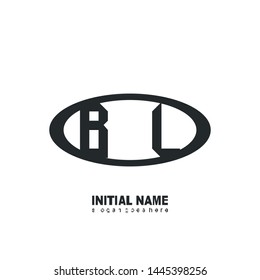 Initial logo black ellipse alphabet BL