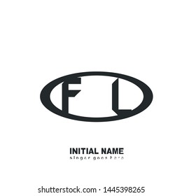 Initial logo black ellipse alphabet FL