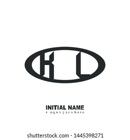 Initial logo black ellipse alphabet KL