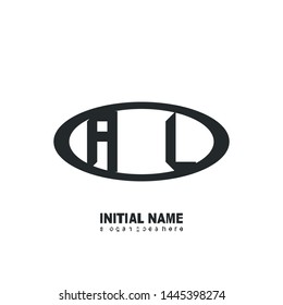 Initial logo black ellipse alphabet AL