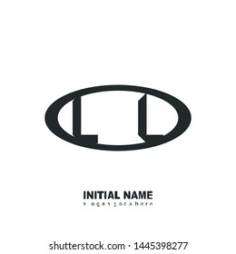 Initial logo black ellipse alphabet LL