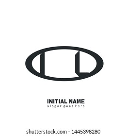 Initial logo black ellipse alphabet IL