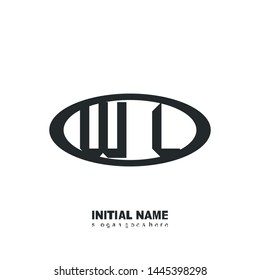 Initial logo black ellipse alphabet WL
