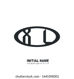 Initial logo black ellipse alphabet XL