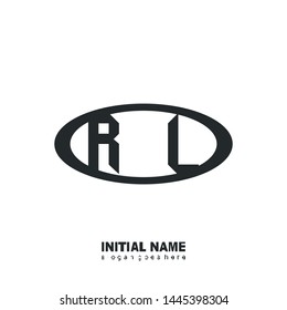 Initial logo black ellipse alphabet RL