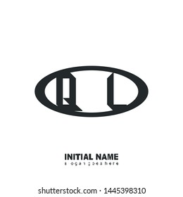 Initial logo black ellipse alphabet QL