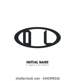 Initial logo black ellipse alphabet OL