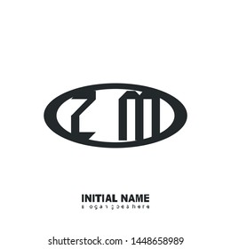 Initial logo black ellipse alphabet  ZM