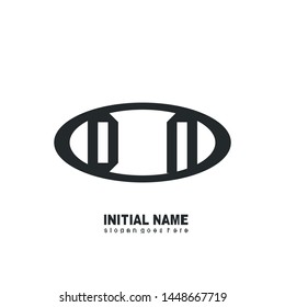 Initial logo black ellipse alphabet  DN