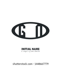 Initial logo black ellipse alphabet  GN
