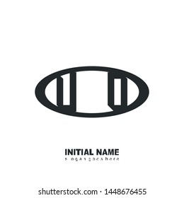 Initial logo black ellipse alphabet  UO