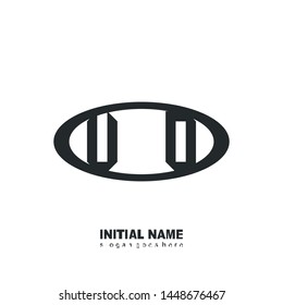Initial logo black ellipse alphabet  VO